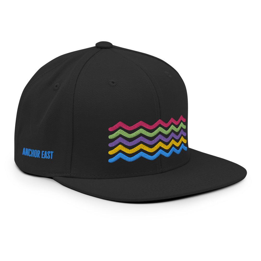 Rainbow Waves Snapback Hat