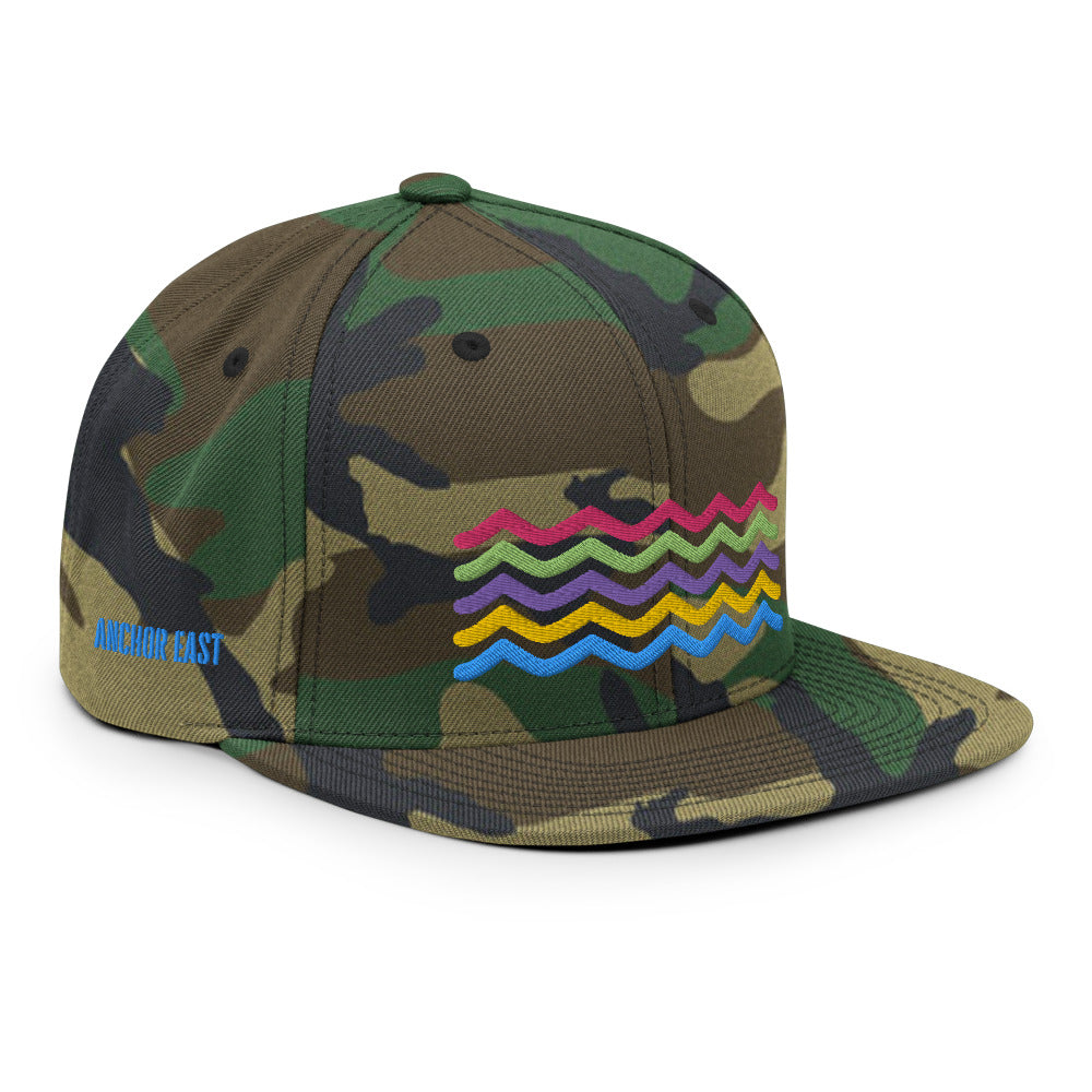 Rainbow Waves Snapback Hat