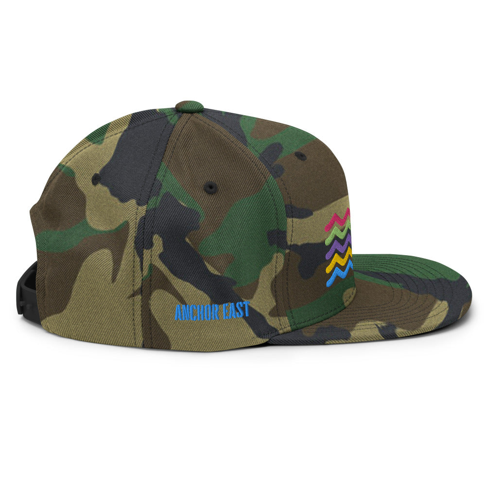 Rainbow Waves Snapback Hat