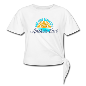 Women's Knotted Live Your Beach Life Tee - white