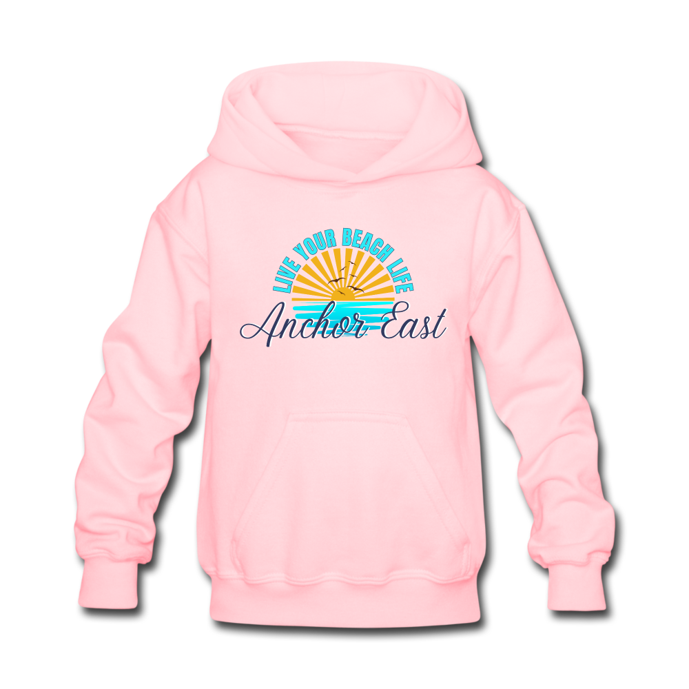 Girls Live Your Beach Life Hoodie - pink